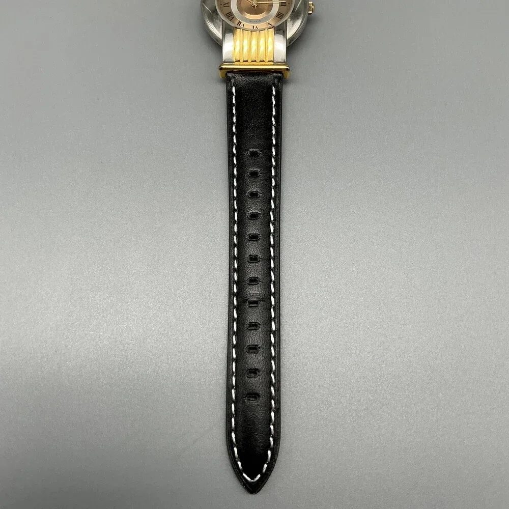 Cheval Design Studio Womens Watch 31mm Two Tone Black Leather New Battery